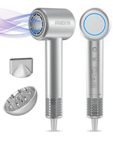 ANIEKIN hair dryer silver motor demonstrates high-speed performance for fast, smooth drying.
