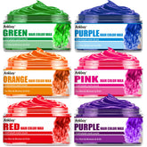 ANKOOY green hair color wax being applied for playful easy-to-wash style