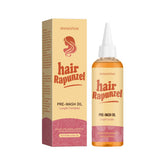 ANNASPEAK Rapunzel hair oil pink grapefruit image highlights nourishing shine for all hair types.