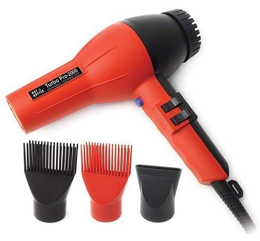 Annie Ceramic Turbo Pro-2000 hair dryer front view showcases quiet, powerful airflow.