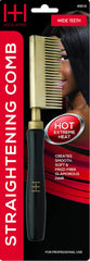 Annie Straightening Comb wide-teeth front view highlights ergonomic design for easy styling