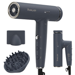ANNLARY plasma-ion dryer with diffuser for smoother curls and reduced frizz.