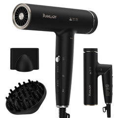 ANNLARY Plasma Ion Hair Dryer front view showing powerful airflow for fast drying