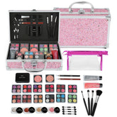 Anpro all-in-one makeup kit case front, neatly organized for tween travel and on-the-go makeup.