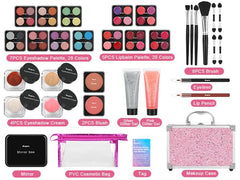 Anpro all-in-one makeup kit travel case open for quick, on-the-go looks.