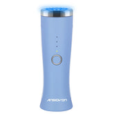 ANSIOVON blue-light therapy device in-face usage for gentle acne spot treatment.