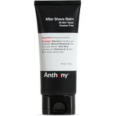 Anthony After Shave Balm bottle pour demonstrates cooling, non-greasy hydration after shaving.