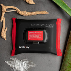 Anthony Glycolic Exfoliating Wipes smooth side close-up for hydrating toning