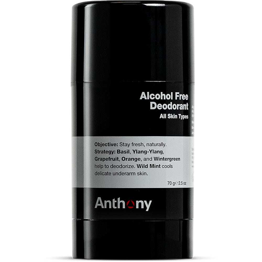 Anthony sport-strength deodorant stick application showing long-lasting odor protection for all-day wear