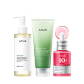 ANUA Glass Skin Beginner Set oil cleanser pour for makeup removal and pore refresh