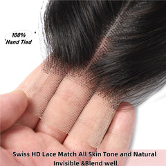 Anvnkl 2x6 HD lace closure middle part closeup highlights skin-blending lace