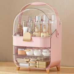 Anylady makeup organizer countertop pink 3-tier keeps tall bottles within reach
