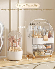 Anylady makeup organizer rose gold drawer-open view for quick item access