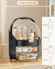 Anylady skincare organizer with drawer open and clear top for easy visibility