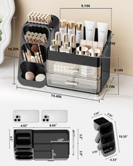 Anylady skincare organizer large size stores serums and jars neatly on a countertop.