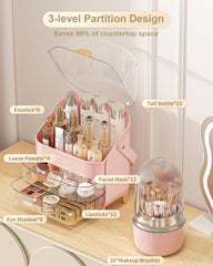 Anylady vanity storage drawer access highlights items for faster morning routines.