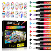 AOAZXBB conjunto de 12 colores para arte de uñas, ideal para diseños variados.