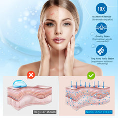 AOEDEO Nano Ionic Face Steamer steam action with quick warm mist.