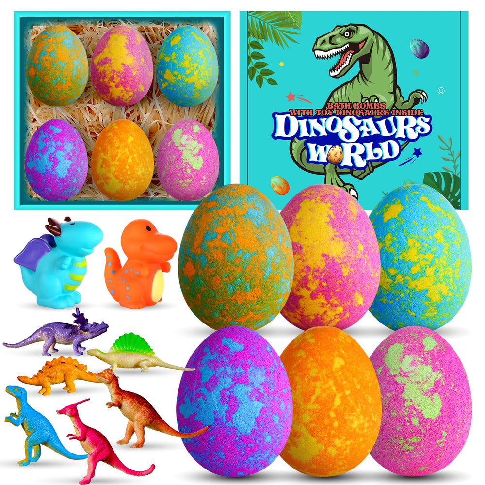 Aofmee bath bombs dinosaur egg pack with hidden dinosaur for kids bath time fun