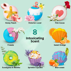 Aofmee pink cocoa swirl bath bomb dissolving with mood-enhancing aroma