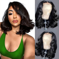 Aolisox 14-inch bob wig with human hair delivers natural shine for everyday styling.
