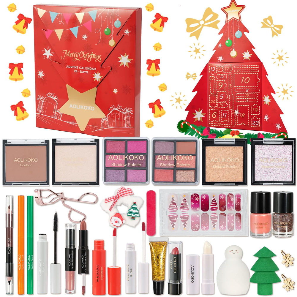 Aolikoko makeup advent calendar 2025 palette for versatile festive looks.