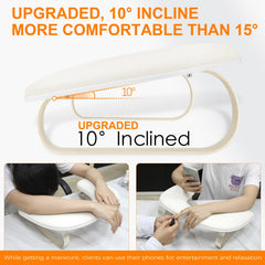 AONOLOVO U-shaped nail arm rest provides stable positioning during manicures.