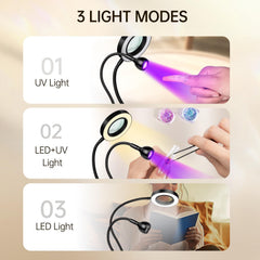 AORAEM LED UV Nail Lamp purple UV-drying light speeds gel polish setting with safe, even coverage.
