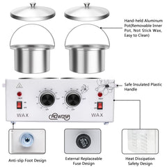 AOWOSA wax warmer independent pots and simple on/off operation close-up