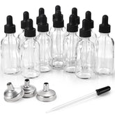AOZITA 12-pack glass eye dropper bottles for travel and storage