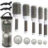 Aozzy round brush set 19mm highlights compact curling for quick, natural waves