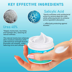 Aphesia Urea Cream 40% texture demonstrates non-greasy, fast-absorbing moisturization.