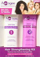 Aphogee hair-strengthening kit bottle close-up highlighting strengthening formula