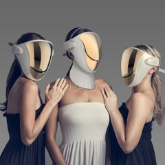 Aphrona Halo mask worn during a relaxing, hands-free 25-minute treatment