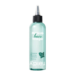 A’PIEU Mint Hair Vinegar bottle pour showing a refreshing scalp detox potential.