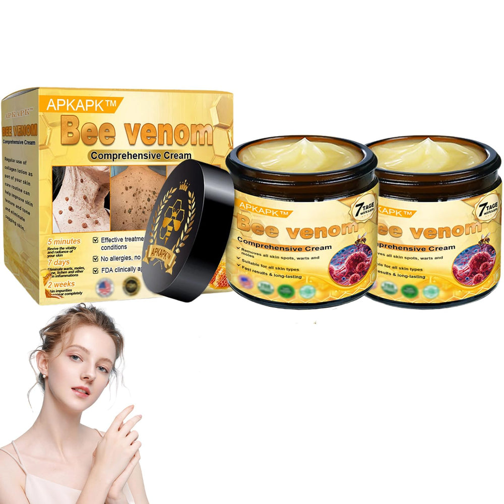 APKAPK Bee Venom Cream tube close-up highlighting anti-aging formula benefits.