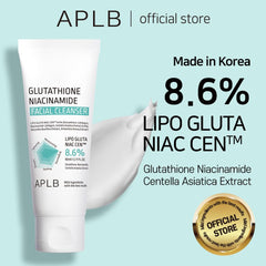 APLB Glutathione Niacinamide cleanser cap close-up showing travel-friendly cap