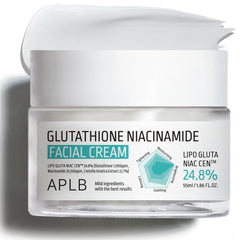 APLB Glutathione Niacinamide facial cream jar showcasing hydrating formula for radiant skin