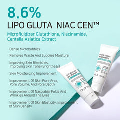 APLB LIPO GLUTA NIAC CEN label highlights potent actives for brightening