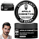 apolo cosmetics para barba balm jar closeup highlights nourishing beard care and non-greasy formula