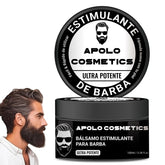 Apolo Cosmetics Para Barba jar front shows premium beard balm for easy shaping