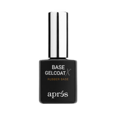 APRÉS Base Gelcoat X bottle close-up highlighting rubberized base for stronger grip and smoother foundation.
