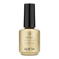 APRES non-acidic gel primer 15ml bottle closeup highlighting gentle nail prep and adhesion
