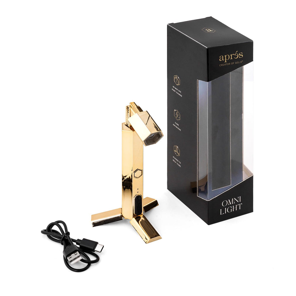 APRÉS Omni Light with extendable head for precise flash curing of gel nails.