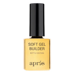 APRÉS Soft Gel Builder bottle close-up shows durable, flexible formula for long-lasting extensions