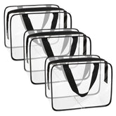 APREUTY clear makeup bag front view highlights transparent design for quick visibility.
