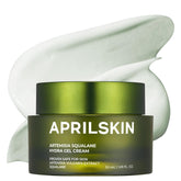 APRILSKIN Artemisia Squalane Hydra Gel Cream packaging highlights vegan formula for sensitive skin.
