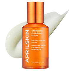 APRILSKIN Carrotene serum bottle shows soothing, hydrating formula.