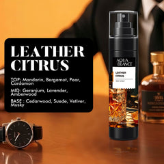 AQUA BLANCE body spray portable-use image shows on-the-go freshness anywhere.