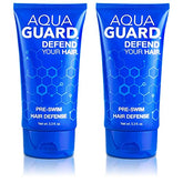 AQUA GUARD Pre-Swim Hair Defense bottle shown for chlorine protection before swimming.
